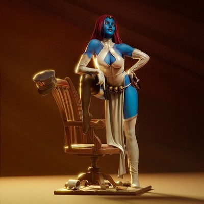 Mystique, Raven Darkholme, X-Men, Marvel, sexy PinUp,  Statue, 3D Druck, Fan Art