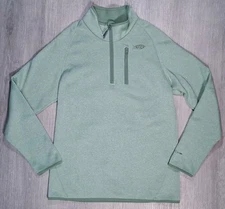 AFTCO Green Mens SMALL Sweatshirt Performance Fishing 1/4 Zip Pullover AFTECH