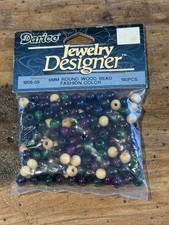 DARICE Jewelry Designer 6mm Round WOOD BEADS 190 Pcs Jewel-Toned  Fashion Color  