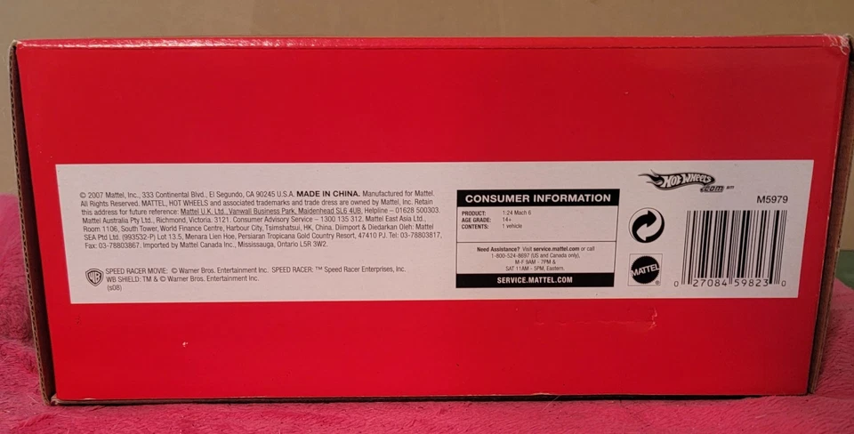 RARE Speed Racer Mach 6 Hot Wheels Diecast Car 1 24 HOT WHEELS NEVER OPENED  - Image 4 of 4
