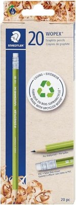STAEDTLER WOPEX Pre-Sharpened #2 Pencils, Pack of 20 - Ergonomic Triangular Shap