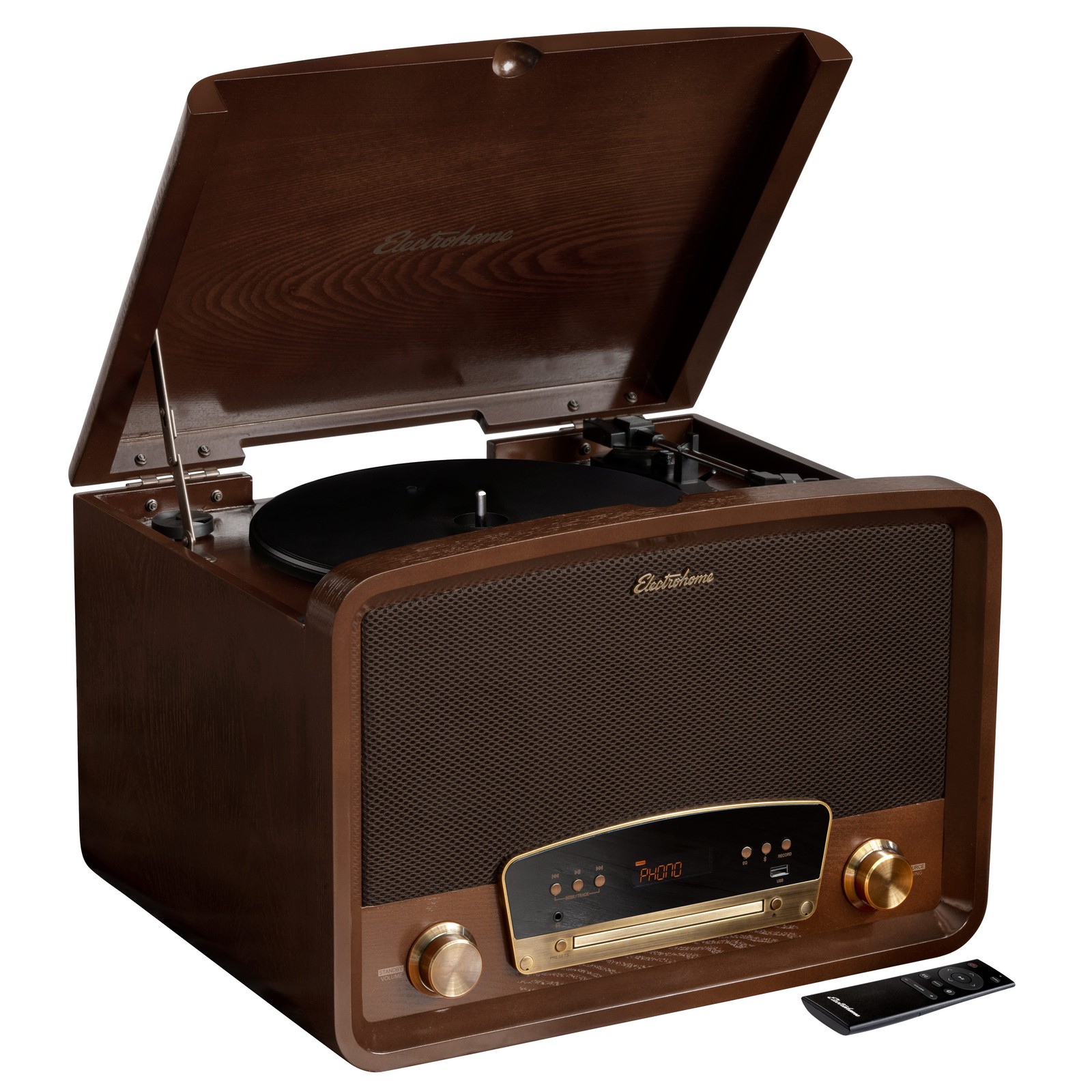 Electrohome Vinyl Record Player - Turntable, Bluetooth, Radi