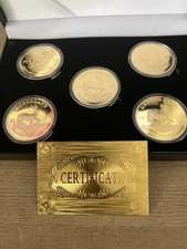  2x 1967, 2 X 1974, 2013 1oz 24K Krugerrand  South Africa IN CASE gold plated 