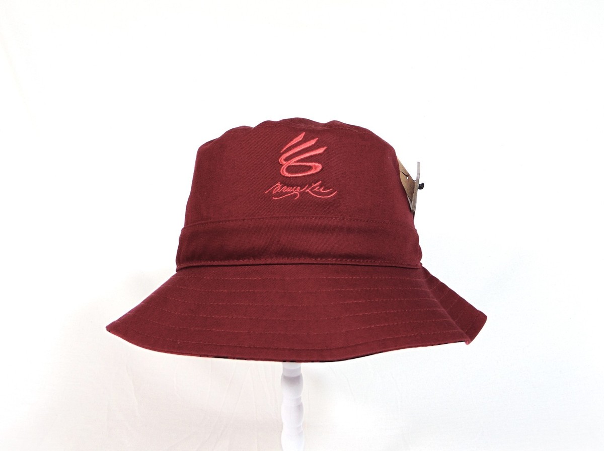 Under Armour Steph Curry x Bruce Lee Maroon Bucket Hat Sz S NEW