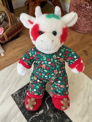 Build a Bear Weihnachtskuh mit Lebkuchen-Pyjama & Hausschuhen ''tadellos''