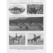 DUBLIN HORSE SHOW All Ireland at Ballsbridge - Antique Print 1925