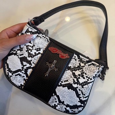 Ed Hardy Small Hand Bag, SnakeSkin Pattern, Detachable Strap | eBay