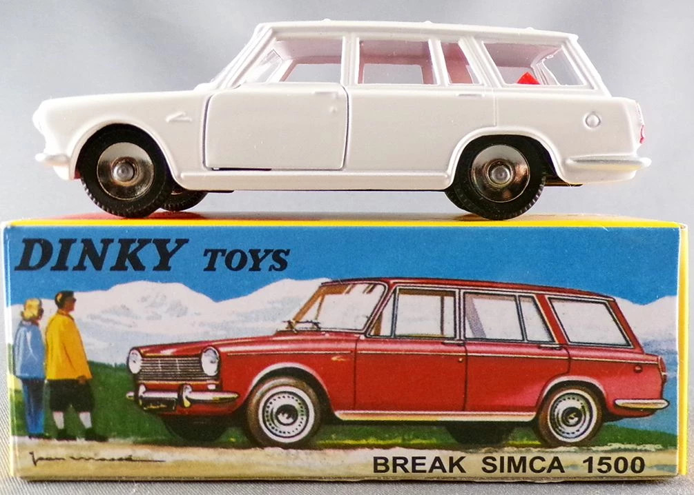 Dinky Toys Atlas 507 Simca 1500 break miniature blanche avec table camping en boîte