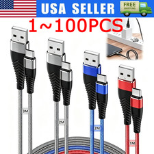 Braided USB C Type C Fast Charging Data Cable Cord for iPhone 18 Pro Max 17 lot