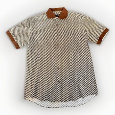 BOGOSSE Brown Polo With Pristine Condition/ Size Medium/ Patterned Polo