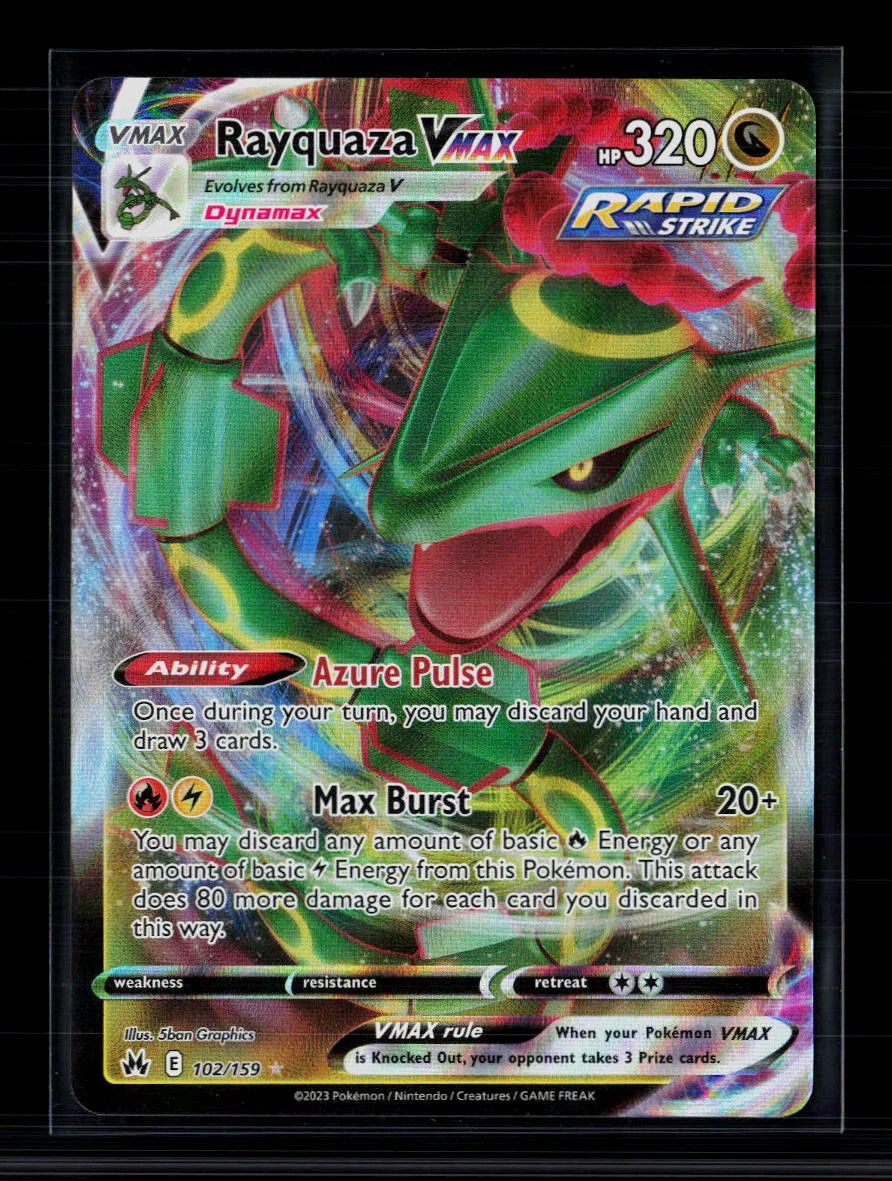 Pokemon 2023 Crown Zenith Rayquaza VMAX #102/159