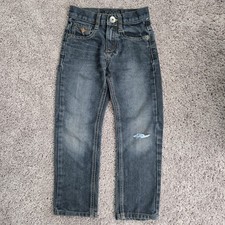 COOGI Straight Leg Jeans Boys Denim Embroidered Logo Hip Hop Y2K Baggy 5 Blue