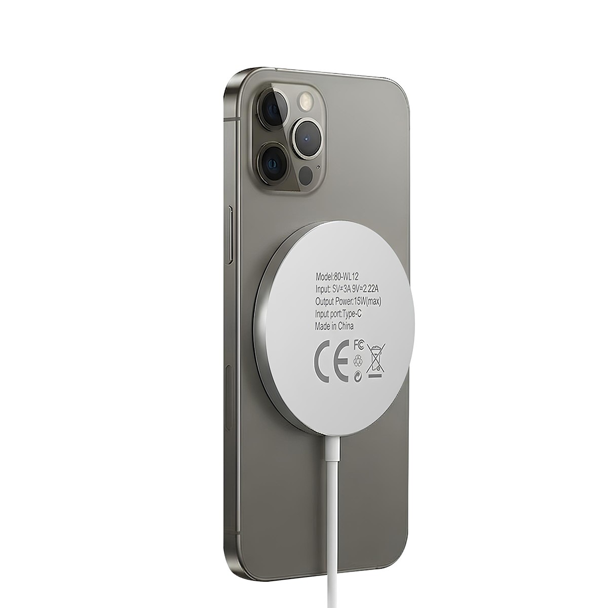 Chargeur sans fil rapide pour iPhone 15 Pro Mayaxess induction 15W