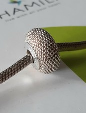 Chamilia bead 925 sterling silver Urban Links mesh chrome  charm