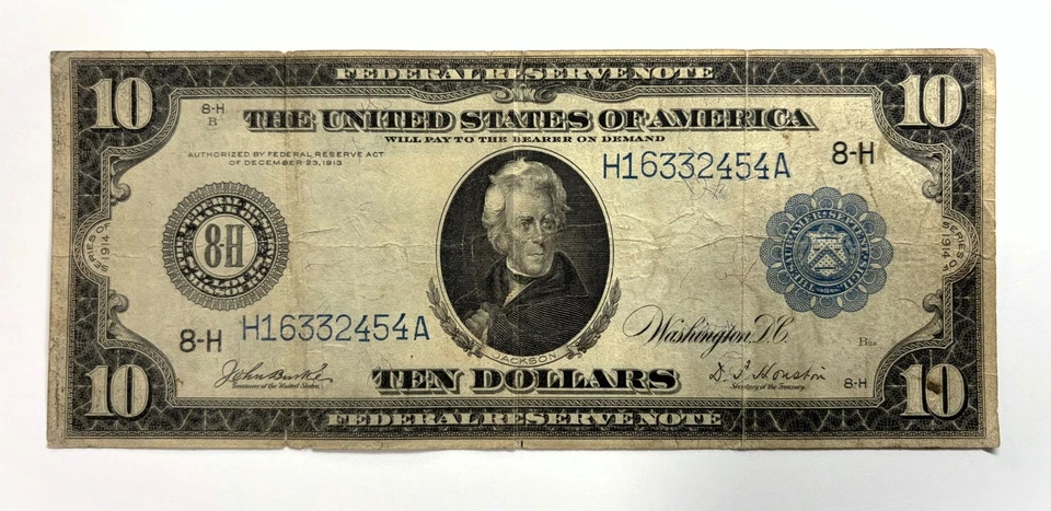 1914 Fr.934 $10 United States (St. Louis, MO) Federal Reserve Note - NO RESERVE! - Image 3 of 4