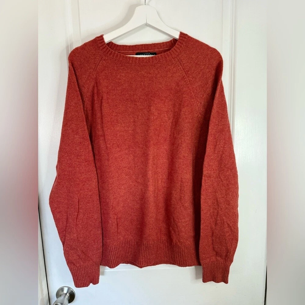 J. Crew Mercantile Men’s Orange Wool Blend Thin Crewneck Pullover Sweater