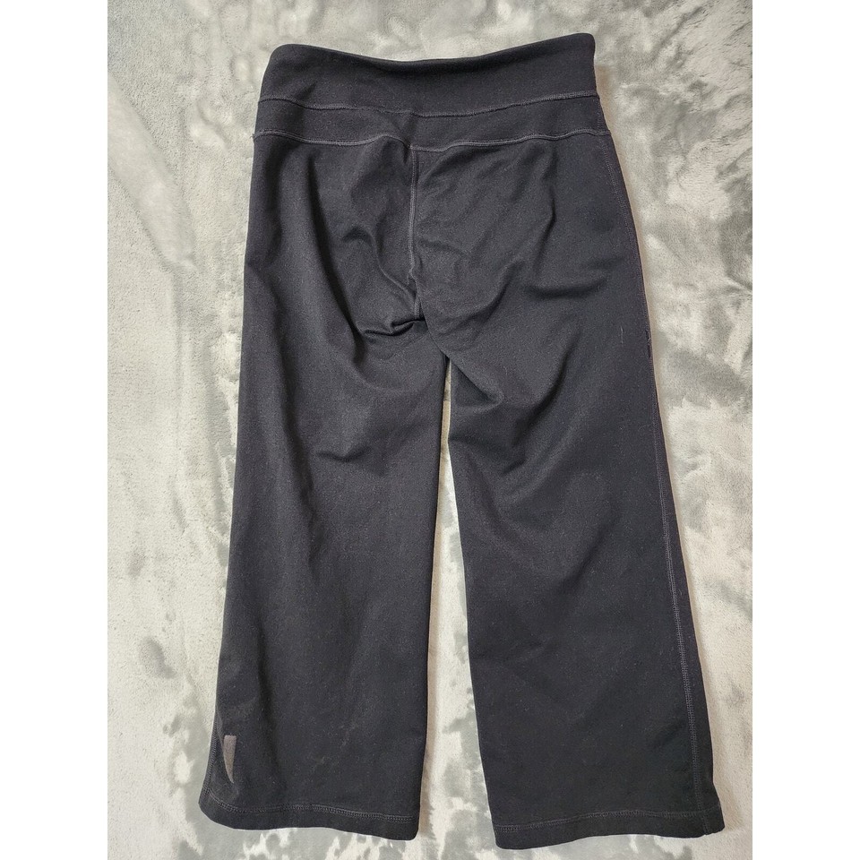 Zella Low Rise Wide Leg Yoga Pants Size 0 Solid Black Stretch Workout