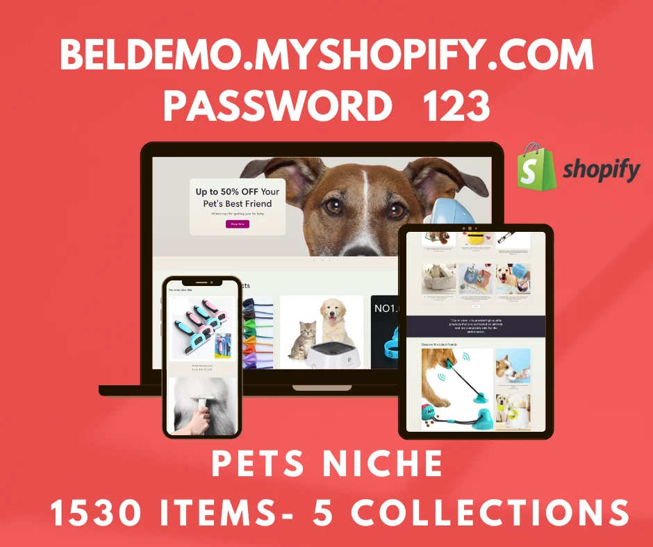 READY-MADE DROPSHIPPING Shopify Store - 1530 Products - Pets supplies niche - Image 1 of 1