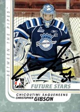 Christopher Gibson - Signed 2010-11 In The Game Between The Pipes Card #7