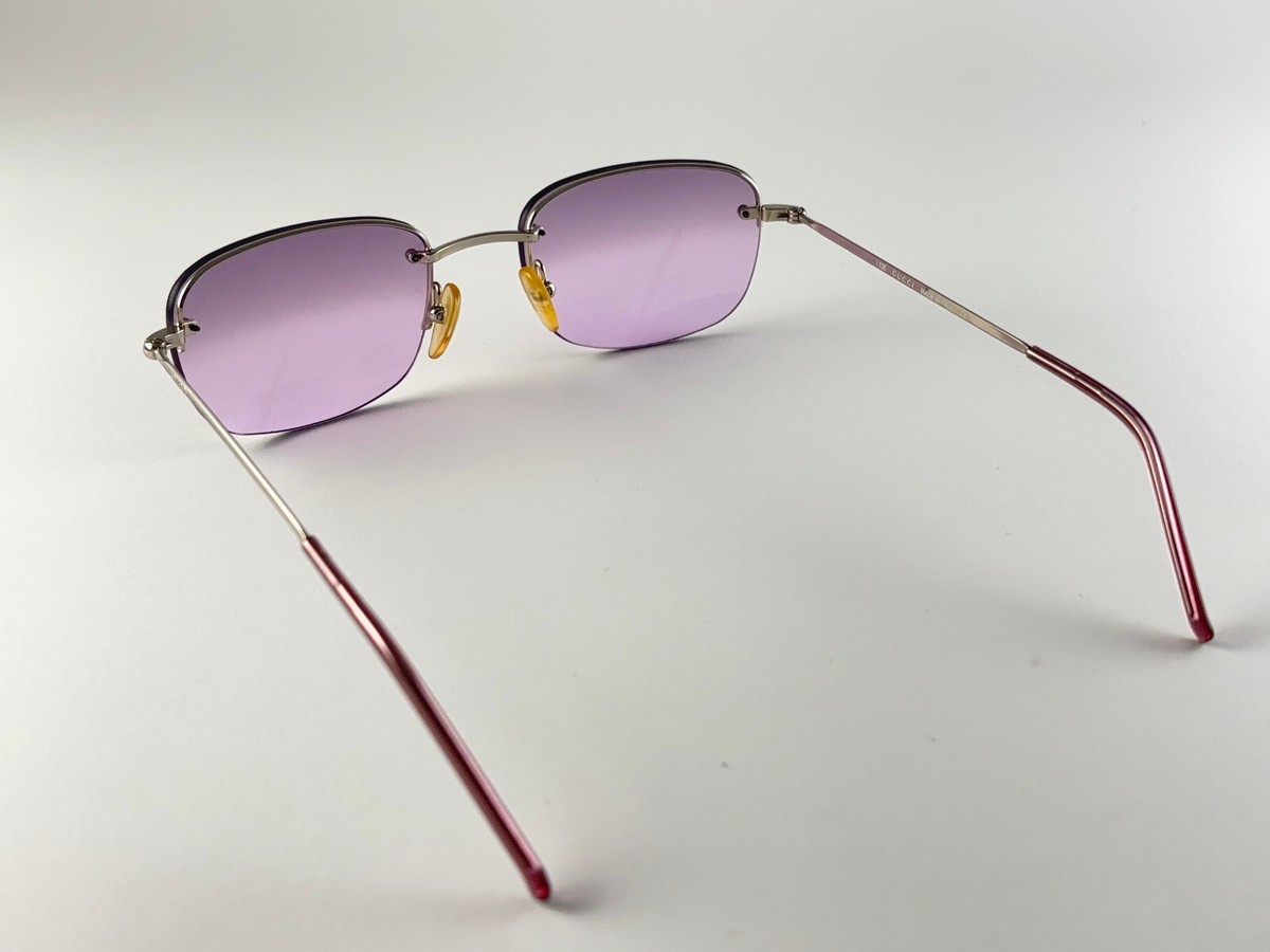 希少品✨GUCCI グッチ　パープル　サングラ GG1676 NEW VINTAGE GUCCI GG1676 PURPLE SEMI RIMLESS SUNGLASSES