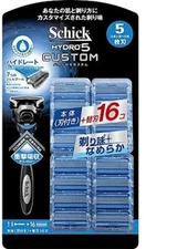 Schick Hydro 5 Custom Holder + 16pc Refill Blades for Shaver 5-layer Men's Razor