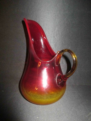 ancien pichet ou petite cruche en verre soufflé travail artisanal XX ème - Picture 2 of 9