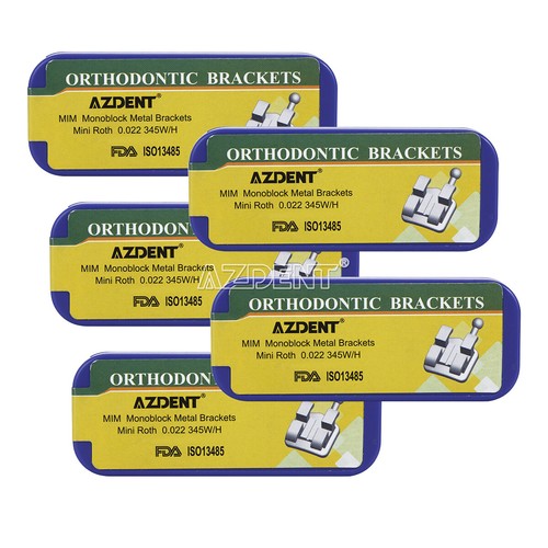 AZDENT Staffe Ortodontiche Dentali Apparecchi Monoblocco Mini Roth.022 Ganci 345 USA - Foto 12 di 14