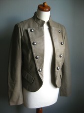 M&s Leather Military Jacket Exclusive 10 8 Cavalry Real Soft Autograph