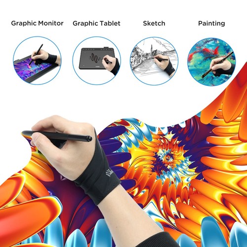 UGEE 1 Gant d’Artiste pour Tablette Graphique Droitier Gaucher Gant de Dessin... - Photo 6/7