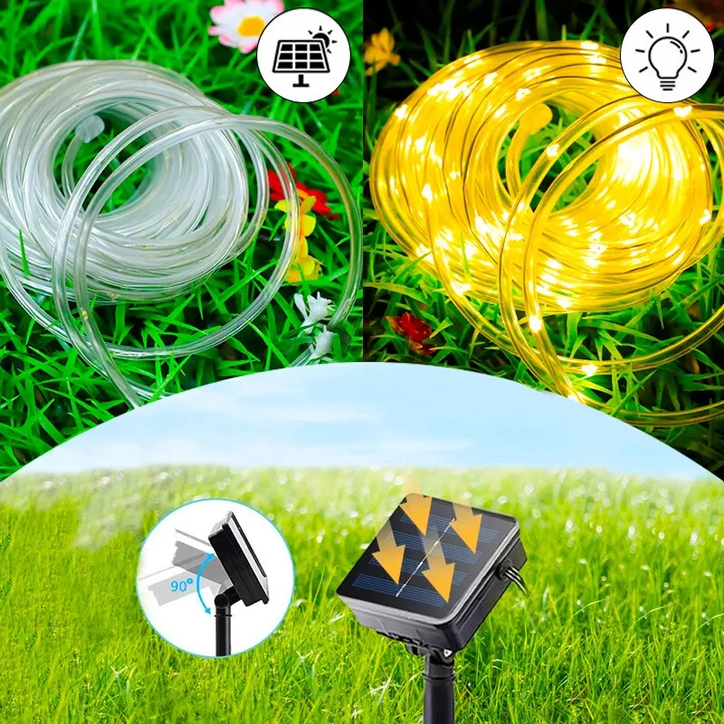 Waterproof LED Solar Tube String Lights for Garden Christmas Decor Fence - Image 3 of 4