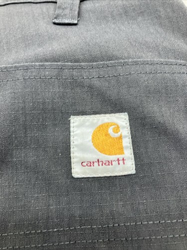 Carhartt Pants Mens 32x32 Gray Relaxed Ripstop Rugged Flex Carpenter Workwear - Picture 3 of 11