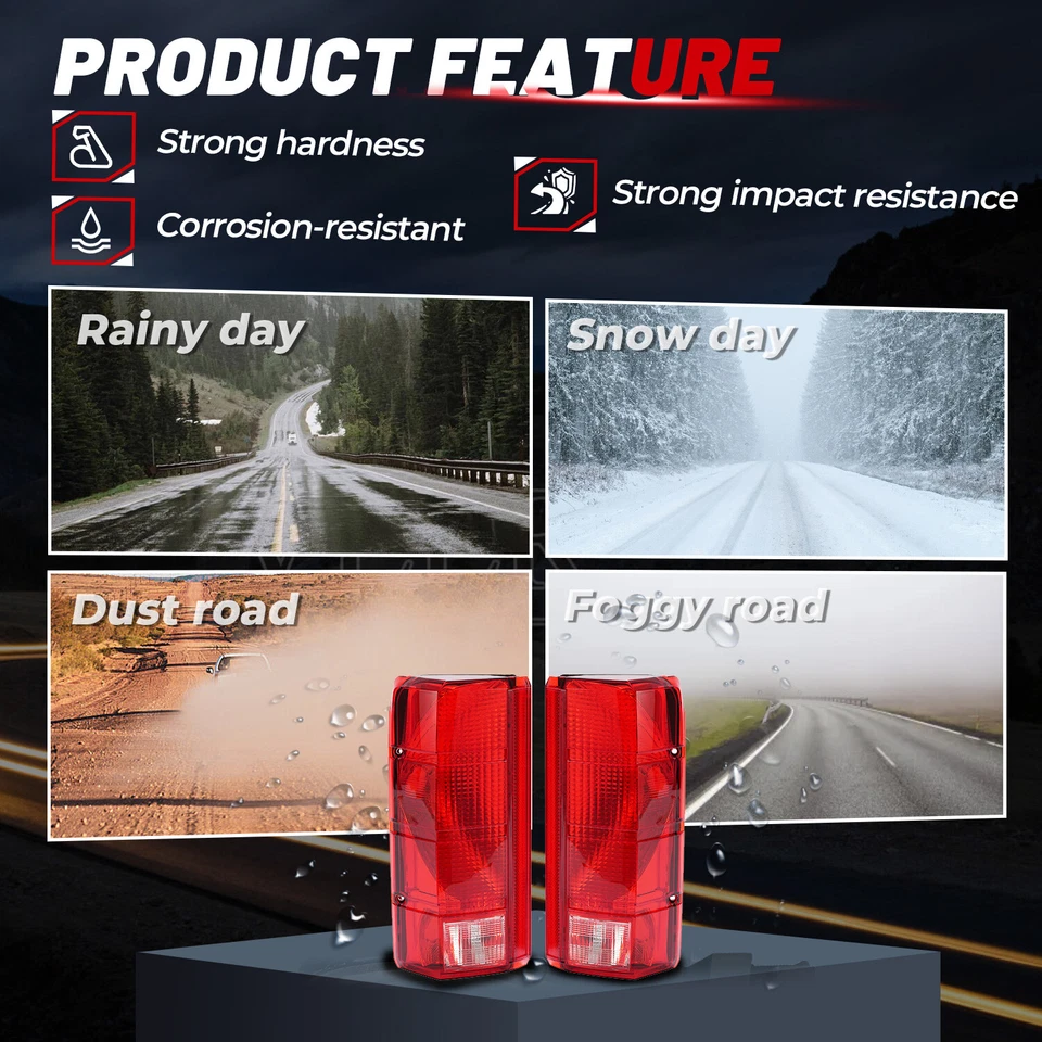 HECASA Tail Lights For Ford F-150 F-250 F-350 Bronco 1980-1986 F-100 1980-1983 - Image 4 of 4