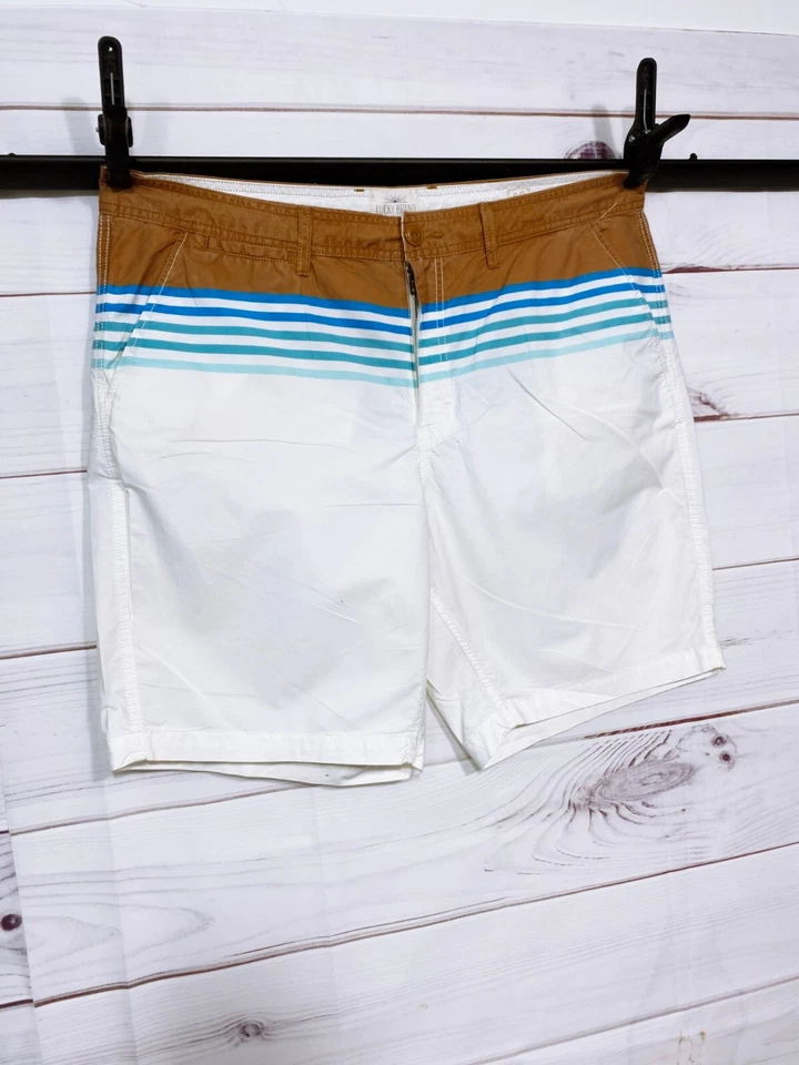 Pantalones cortos Lucky Brand para hombre talla 40 multicolor bolsillos delanteros planos 100 % algodón Foto 2 de 4