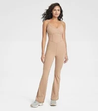 Women's Flare Long Bodysuit - JoyLab Large  Light Brown