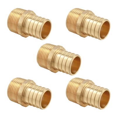 5 PCS EFIELD 1'' PEX x 3/4'' Male NPT Adapters Crimp Brass Fittings ,Lead Free