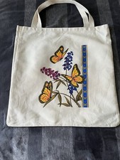 Tote Bag-Cute Butterfly Flower Eco Canvas Large Reusable Bag