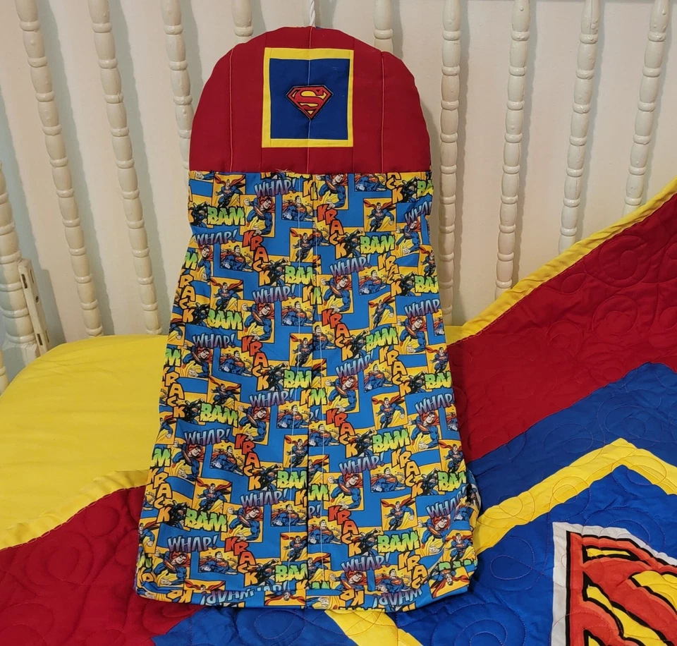 JUEGO DE ROPA DE CAMA PARA CUNA HECHO/CON TELA SUPERMAN Foto 2 de 4