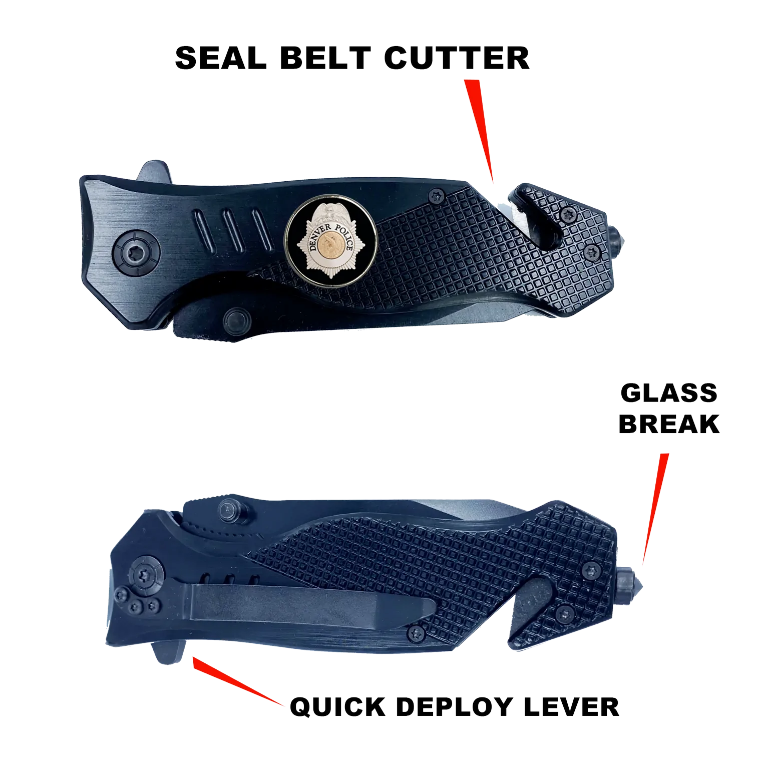 Police Cutter Denver Colorado Police 3-in-1 Tactical Rescue knife tool with Seatbelt ...