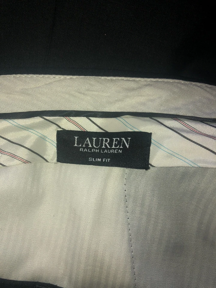 Pantalones Ralph Lauren Etiqueta Negra 100% Lana 5 Bolsillos Frente Plano 34x32 ¡Excelente Estado! Foto 4 de 4