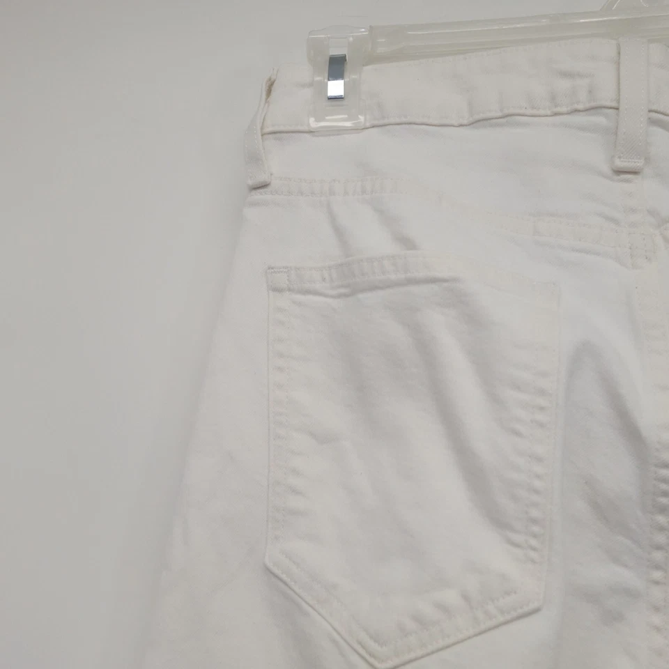 J.Crew Womens 70s White Slim Skinny Flared Cotton Stretch Denim Jeans Sz 27 x 34 - Image 3 of 4