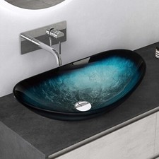 Aufsatzwaschbecken glas Waschbecken glas  Waschtisch Waschschale Bad Oval Rund