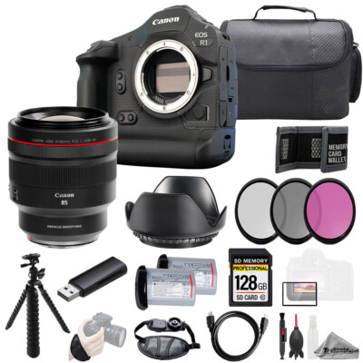 Canon EOS R1 + RF 85mm f/1.2 L USM DS Lens+128GB+ExtBat+3PC Filter-Kit