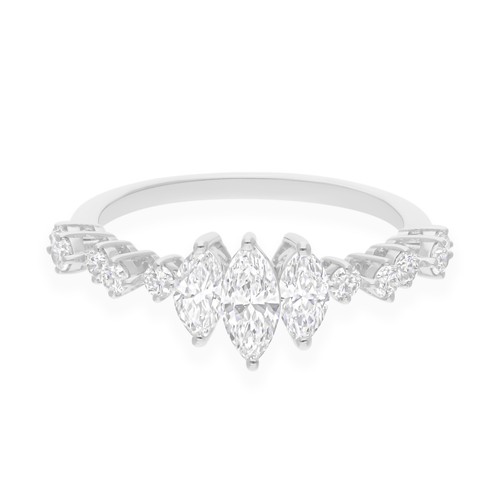 0.99 Ct Lab Grown CVD Marquise Diamond Fine Ring Jewelry Gift 18k White Gold - Bild 2 von 7