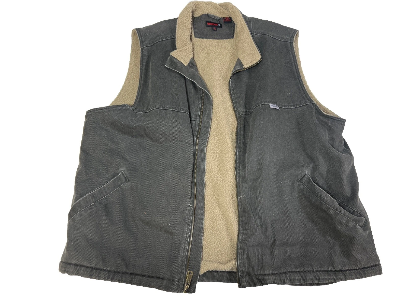 Wolverine Vest Mens 2XL Black Canvas Sherpa Lined WorkWear Outdoors Hunting