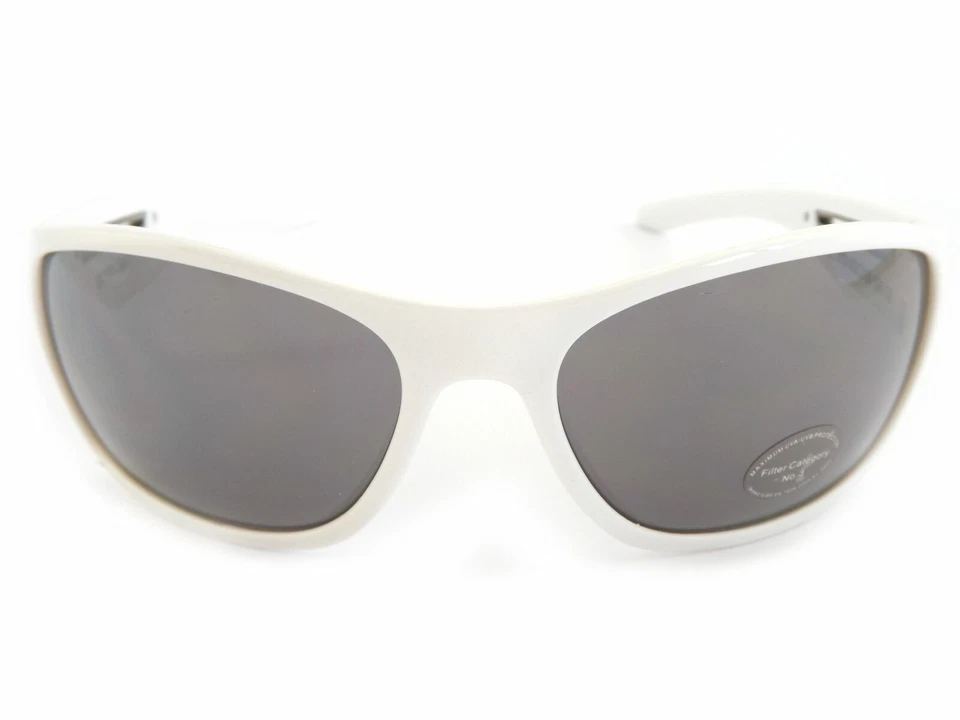 Stone Occhiali da Sole Lucidi Bianco E Gunmetal con Argento Specchio Lenti ST191 - Immagine 3 di 4