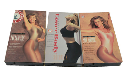 Jane Fonda's Fat Burners (1993), Lower Body (1991) and Step Aerobic (1992) VHS