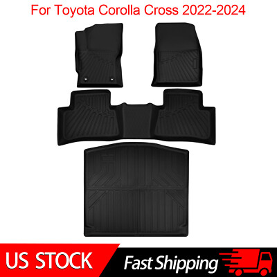 All Weather Floor Mats+Cargo Trunk Liner for Toyota Corolla Cross 2022 2023 2024