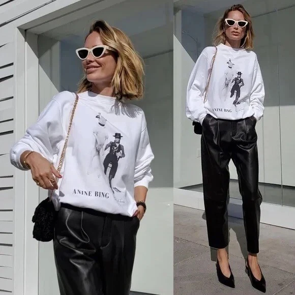 Anine bing online ramona sweatshirt white