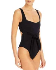 $183 L Space Black Balboa Textured One Piece Swimsuit 8 yse0723