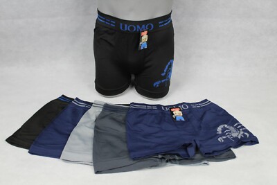 6 Herren Boxershorts verschiedene Farben uni Skorpion Gr. M/L von UOMO